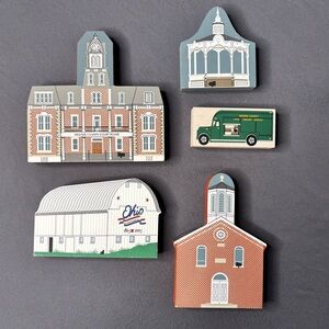 Cats Meow Village Medina OH Landmark Lot Courthouse Gazebo Barn Church Bookmobil